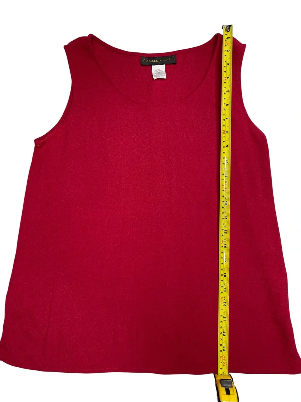 Donna Ricco Bright Red Scoop Neck Tank 16 - Picture 4 of 5
